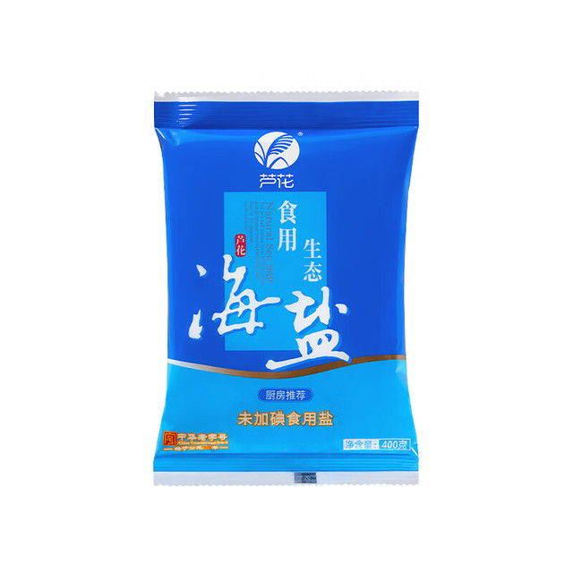 芦花 食用生态海盐  400g*1袋 0添加 不加抗结剂无碘精制盐
