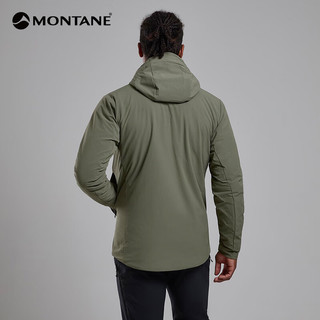 MONTANE盟泰恩KHAMSIN HOODIE户外软壳加绒男 防风耐磨保暖弹力舒适外套 CAPER 浅苔绿 S