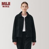 无印良品（無印良品 MUJI） 女式 木棉混 灯芯绒夹克 女外套秋冬款 长袖 美拉德24年冬 黑色 L (165/88A)