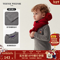 Teenie Weenie Kids小熊童装男女童宝宝半高领加绒T恤 中灰色 150cm