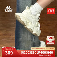 KAPPA女鞋厚底增高老爹鞋女2024秋冬新款潮流百搭小白鞋女休闲运动鞋女