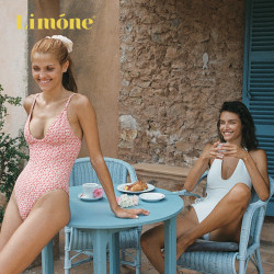 Limone 2024连体泳衣女深V领露背吊带性感显瘦温泉度假游泳装