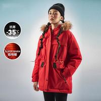 KAILAS 羽绒服加厚工装派克风户外毛领鹅绒中长登山外套男女