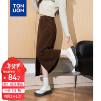 唐狮（Tonion）2024女高腰灯芯绒半身长裙