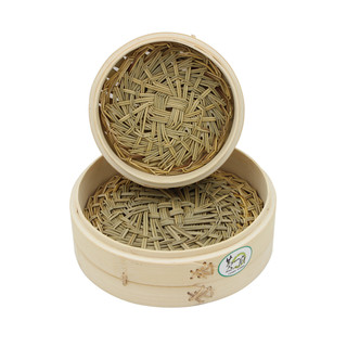 黄一府（HUANG YI FU） 黄一府手工织竹木蒸笼大小草垫家用蒸小笼包子蒸格笼屉垫 15厘米(适用18蒸笼)