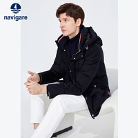 Navigare 意大利小帆船男士羽绒服冬季厚款面包服连帽保暖外套1341602151 藏青 S/46