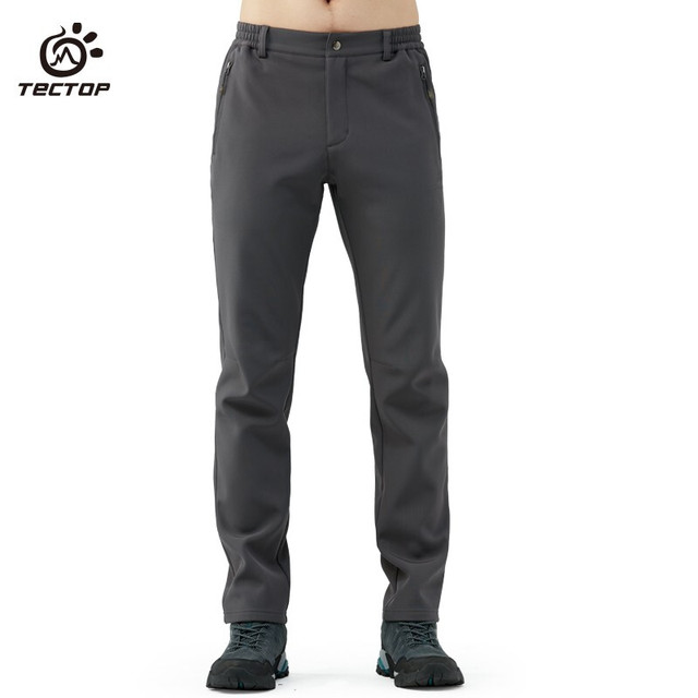 今日必买：探拓 加绒加厚保暖防风软壳冲锋裤 PW7609 深灰色 男女同款