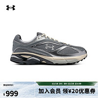 安德玛（UNDERARMOUR）HOVR Apparition男女复古皮革运动休闲鞋3027595 钢色100 35.5