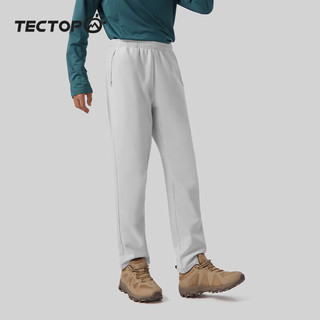 探拓（TECTOP）加绒保暖软壳裤男防风加厚徒步登山裤女户外运动裤子 男款银灰【升级款】 M