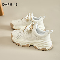 DAPHNE 达芙妮 厚底老爹鞋女款2024新款秋冬运动休闲鞋百搭小白鞋冬季女鞋