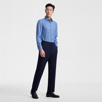 【50%羊毛可机洗】雅戈尔秋季商务休闲保暖条纹长袖衬衫男