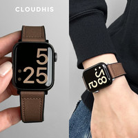CLOUDHIS疯马皮硅胶磁吸iwatch表带适用苹果手表applewatch运动9透气8真皮ultra秋冬男款小众s9女款s10潮