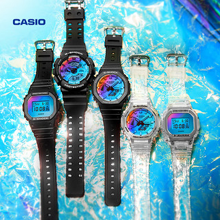 卡西欧（CASIO）新夏日炫色镭射G-SHO小方块手表男GA-2100SR 4、DW-5600SR-1PR(单机版)