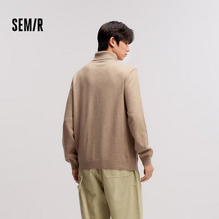 森马（Semir）森柔毛衫|针织衫男高领打底衫冬季内搭纯色毛衣上衣 咖色调00455 185/104B/XXXL