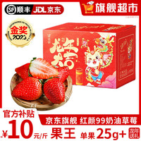 田良季红颜99奶油甜草莓品种牛奶大凉山草莓礼盒年货品物盒 5斤礼箱装【龙年大吉】 果王(单果约25g+)