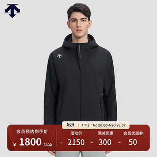 迪桑特 RUNNING 男士 OCTA防泼水 梭织上衣 外套夹克 BK-BLACK 2XL (185/104A)