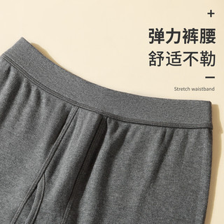 浪莎【100%纯棉】保暖裤秋裤男士棉裤线裤打底裤薄款秋冬衬裤单裤 黑色 L（170/95）