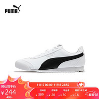 彪马PUMA【德训鞋】休闲鞋T头鞋男女经典复古TURINO 372861 38.5 04-白-黑色-银色 38.5UK5.5