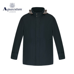 雅格狮丹 Aquascutum 加厚保暖休闲连帽男上衣外套风衣Q4851EI011
