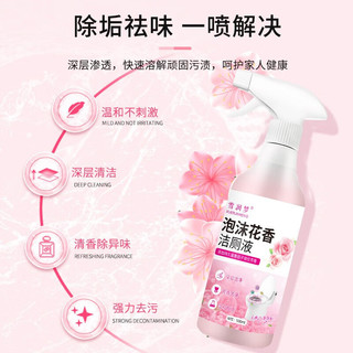 雪润梦洁厕灵洁厕剂马桶洁厕蓝泡泡除菌去异味黄渍除垢洁厕宝花香洁厕液 花香洁厕液*2瓶-(1瓶替换液）