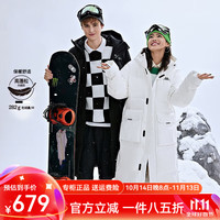 卡帕（Kappa）长款羽绒服男女冬户外高领连帽防寒服K0CZ2YY08D K0CZ2YY03D 韩国白-012 XL