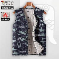 TUCANO啄木鸟2024冬季男士加绒加厚马甲中老年爸爸装外套保暖背心C MJ05-蓝色 XL