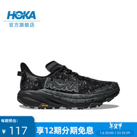 HOKA ONE ONE男女飞速羚羊 6 中低帮越野跑步鞋冬SPEEDGOAT 6 GTX 黑色/太空灰-男（低帮） 42.5