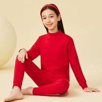 猫人 MIIOW儿童本命年内衣套装2025蛇年衣服男孩女大童绒德红色秋衣秋裤 经典正红-女童 120cm