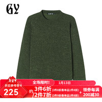 GY针织衫男圆领毛混纺雪尼尔纱线 手感软糯 亲肤透气新年穿搭 军绿 180/100A