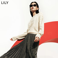 丽丽LILY2024春女装含绵羊毛时尚气质通勤休闲针织衫套头毛衣女