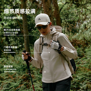 探路者（TOREAD）软壳衣户外登山徒步防泼水防风保暖透气加绒厚外套男女2024年 米色-女款-TAEEBM92733 S