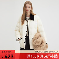 fano studios范洛Fano 羽绒服女冬季防寒90白鸭绒宽松加厚保暖灯芯绒拼色外套