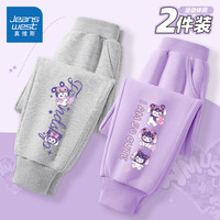 真维斯童装女童裤子春秋2025年儿童洋气运动裤中大童卫裤春装女童休闲裤 灰/紫心兔左下K-浅紫/甜兔左下K 130