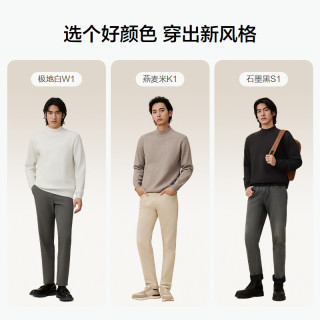 【羊毛】红豆毛衣男款抗菌抗静电秋冬可机洗加绒保暖半高领针织衫