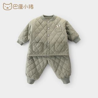 宝宝棉衣套装婴儿冬季保暖家居服儿童加厚棉袄男女宝冬装