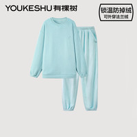 有棵树 YOUKESHU情侣睡衣女冬季加绒加厚男士居家保暖睡衣可外穿家居服长袖套装 【女款】薄荷绿 L
