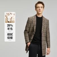 SHANSHAN【柔软羊毛】杉杉秋冬保暖外套男士亲肤舒适修身版型中长款大衣