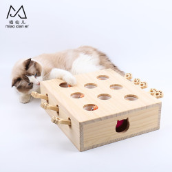 喵仙儿 打地鼠猫玩具 逗猫用品 实木八孔打地鼠(玩偶)40*33.5CM