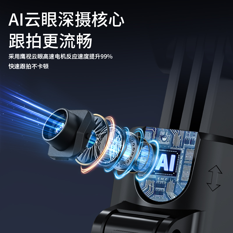 靓点拍智能AI跟拍云台】2024自拍杆360度旋转手机自拍通用自动人脸追踪直播拍摄支架落地三脚架