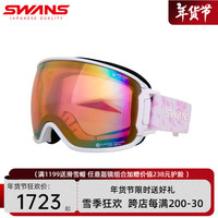 SWANS樱花粉色滑雪镜会呼吸偏光雪地防风2022新RGL1230 清新粉落樱缤纷-附加雪镜包