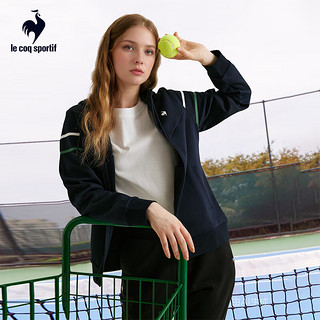 乐卡克（Le coq sportif）法国公鸡复古网球风女士拉链运动休闲宽松外套上衣 藏青色 L