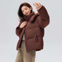 冰洁 BENGEN【轻感零压】2024秋冬女士短款连帽羽绒服面包廓形保暖