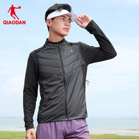 乔丹飞影马甲男2024秋冬季加绒保暖棉服外套男子运动跑步轻型背心 黑色-马甲 L