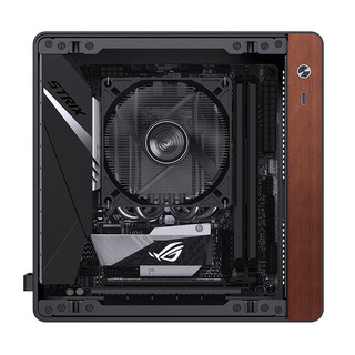 JONSBO/乔思伯 4.5L体积 ITX迷你桌面机箱 3.3mm铝合金外壳 北美黑胡桃木 PCIE4.0转接线  黑色