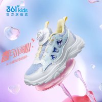 361° 童鞋女童跑步鞋新年款密网软底鞋子 水雾紫色/361度白/水清蓝色 28码