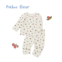 尼多熊 niduo bear【特价清仓 儿童内衣套装】儿童家居服棉质保暖内衣套装秋冬季 22qd32 白色草莓 秋冬款 适合80cm