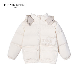 Teenie Weenie Kids小熊童装男女童23年秋季珠光感鹅绒羽绒服 象牙白 140cm