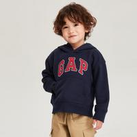 Gap男女幼童春季LOGO碳素软磨抓绒运动卫衣连帽衫柔软上衣784965