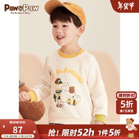PawinPaw卡通小熊童装秋冬男宝宝萌趣主题印花加绒卫衣 /39  cm