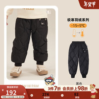 PawinPaw卡通小熊童装年冬季男女宝宝休闲羽绒裤保暖长裤 黑色/19 100 cm